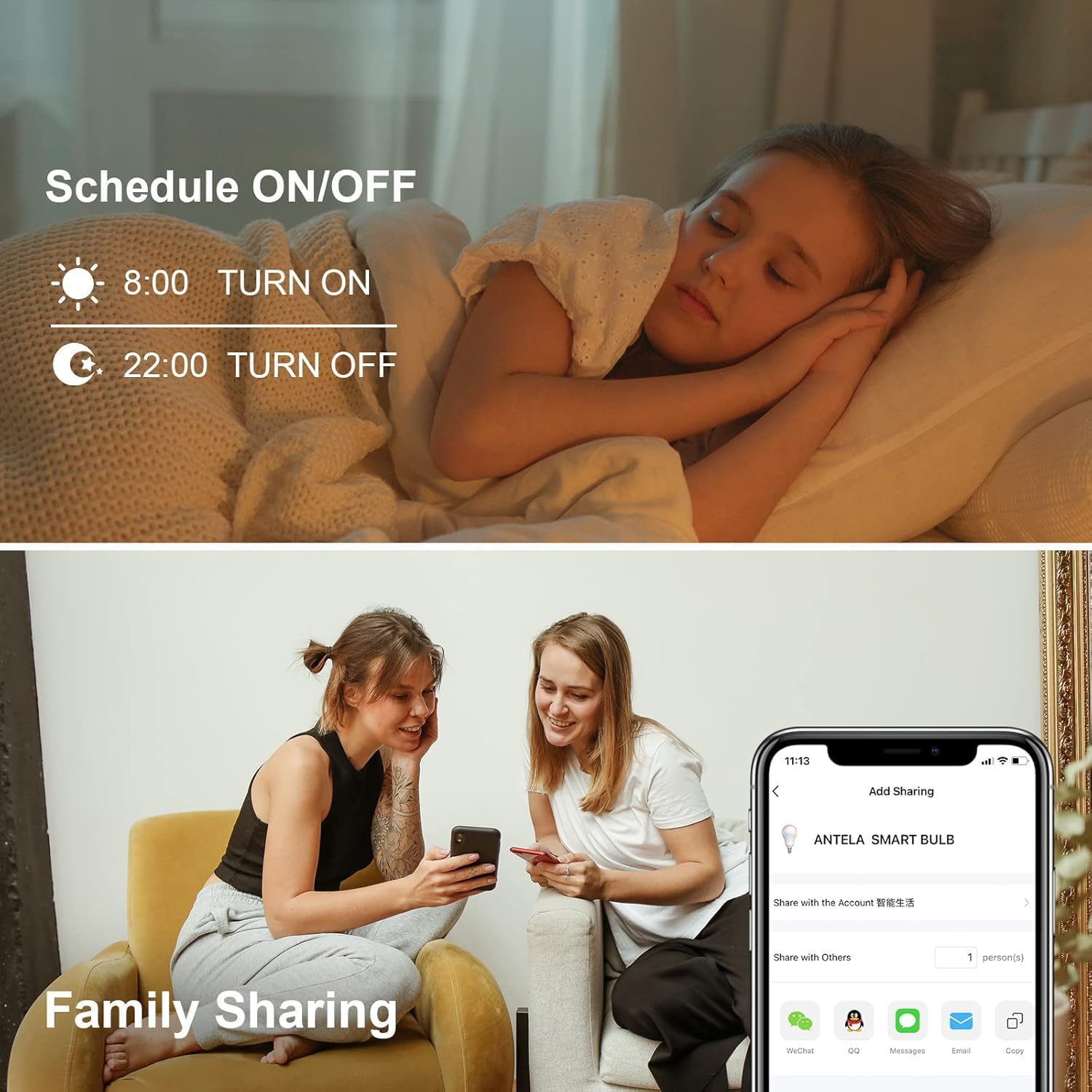 Antela Lampadine LED Alexa Smart WiFi E27 12W, 4 pezzi - immagine 6