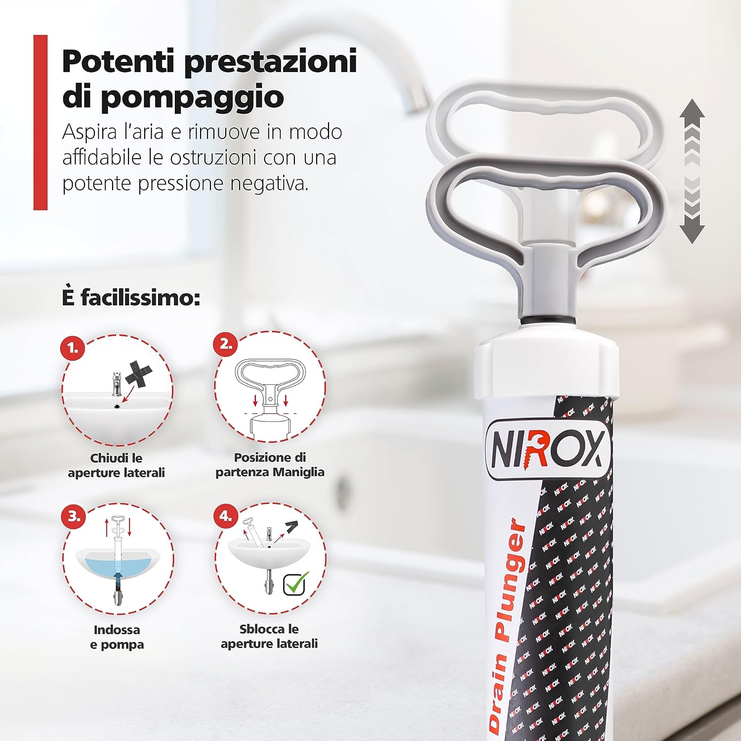 Nirox Sturalavandini a Ventosa per WC e Scarichi - immagine 5