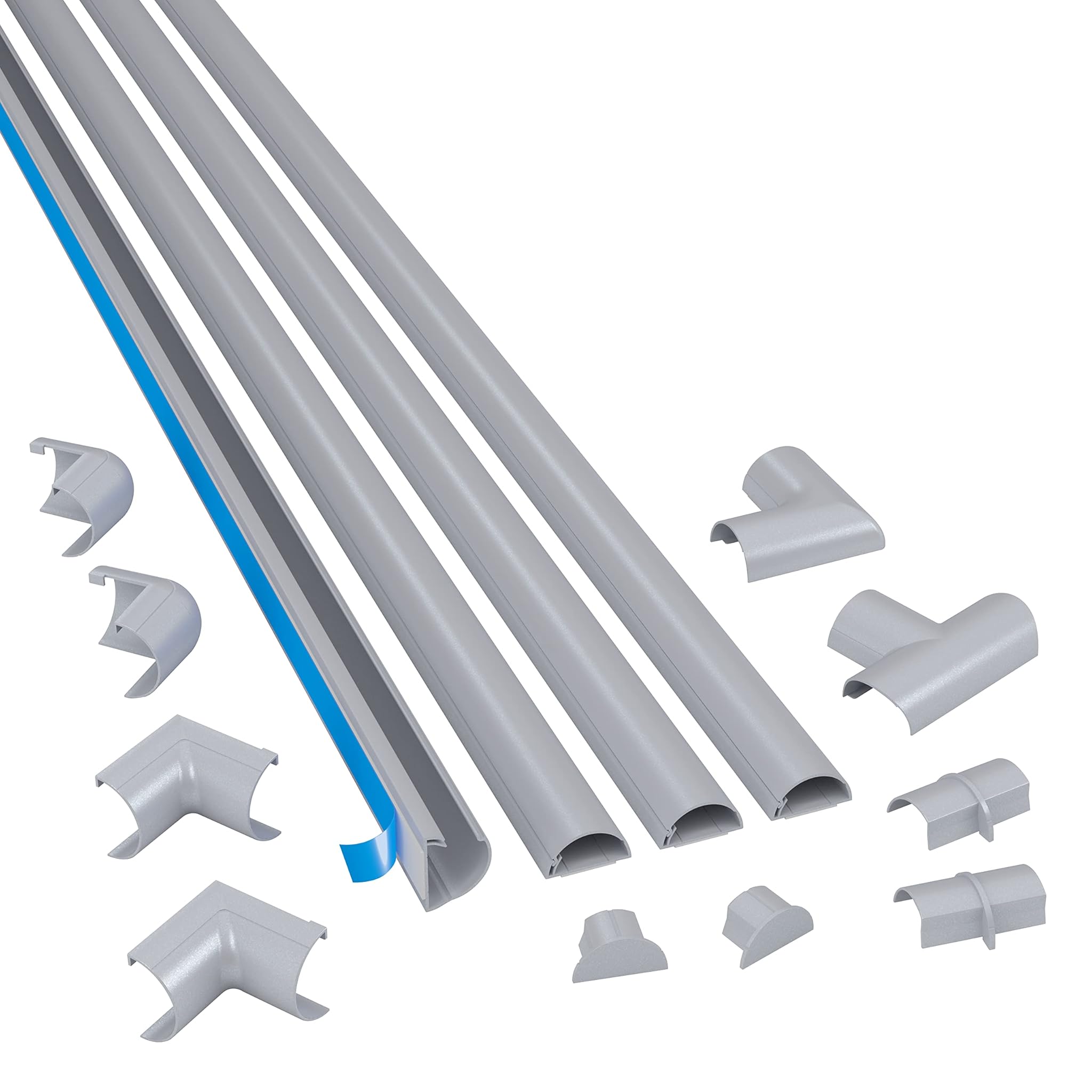 D-line Canaline Elettriche Nascondi Cavi 4x1m, Grigio