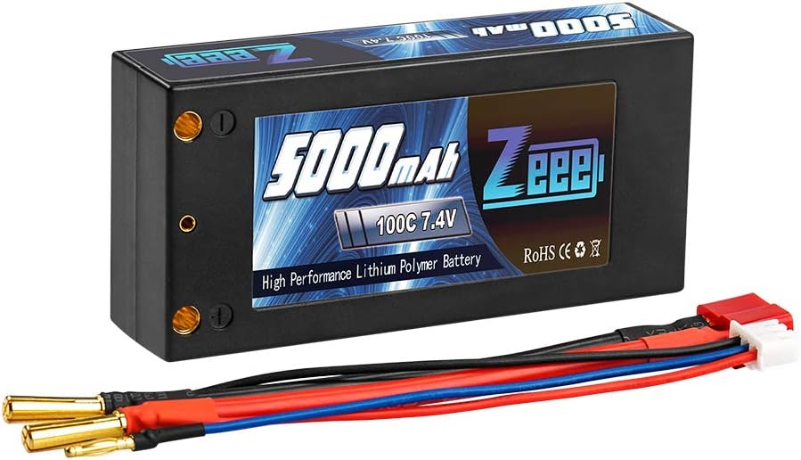 Zeee 2S Lipo 7,4V 5000mAh 100C Batteria RC Hard Case - immagine 1