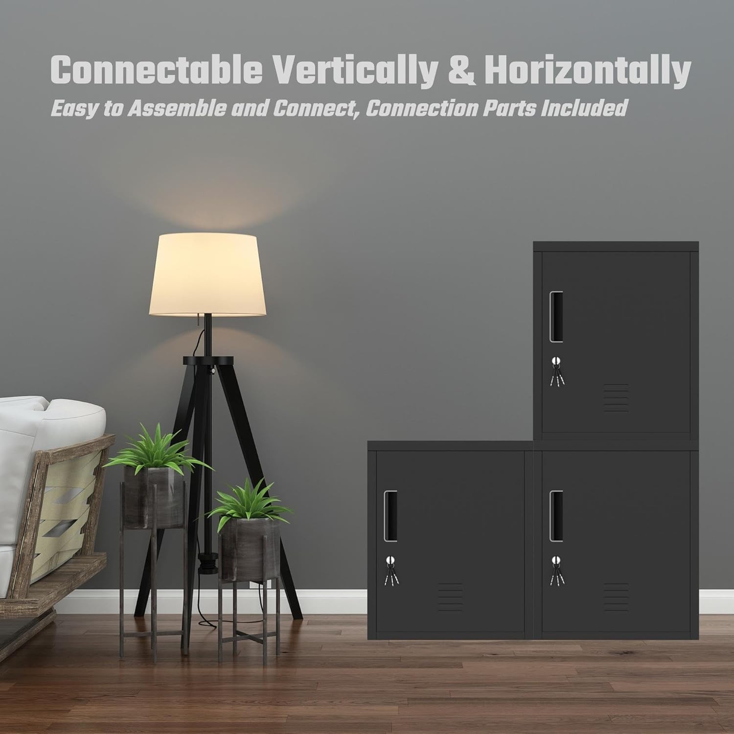 Armadietto in Metallo con Anta di Bloccaggio, Nero - immagine 7