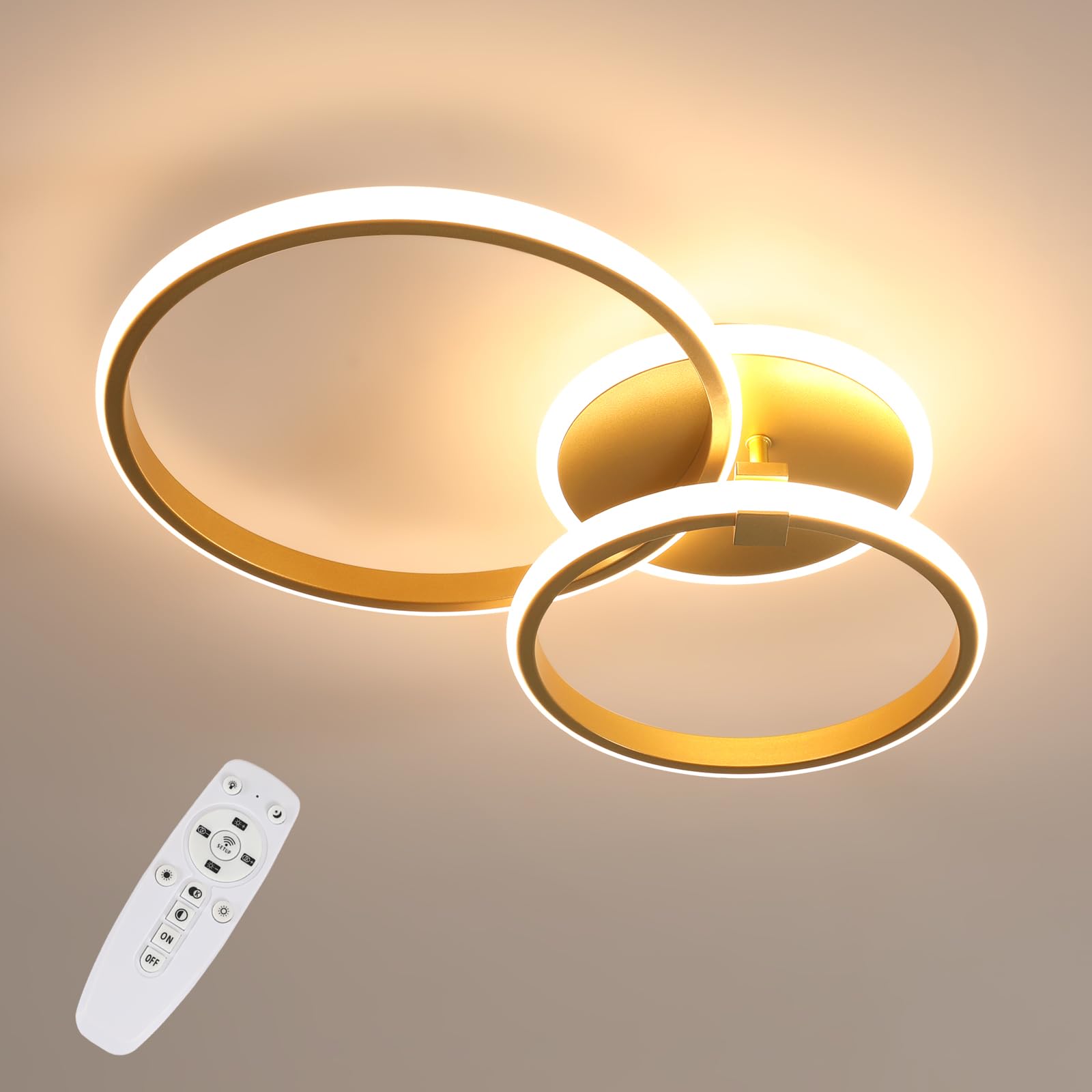 Riserva Plafoniera LED Soffitto Dimmerabile 42W Oro