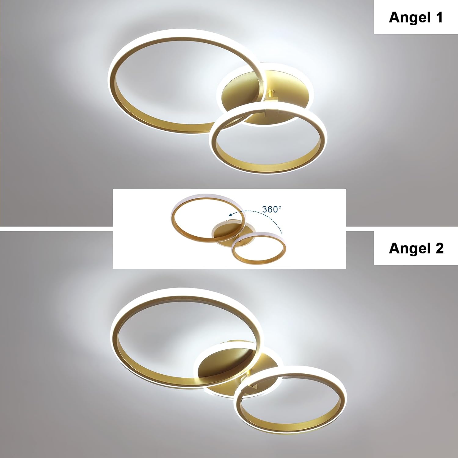 Riserva Plafoniera LED Soffitto Dimmerabile 42W Oro - immagine 4