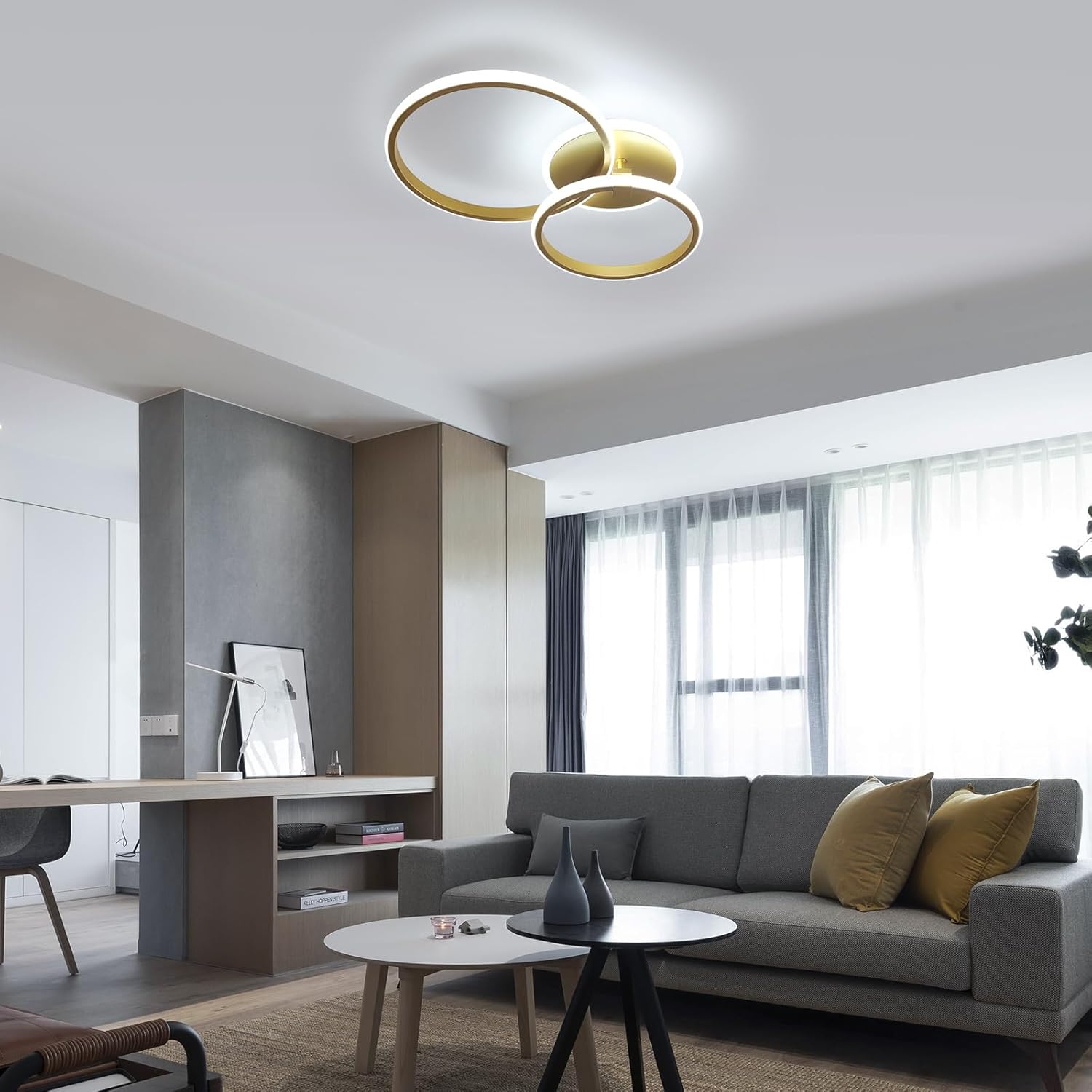 Riserva Plafoniera LED Soffitto Dimmerabile 42W Oro - immagine 7