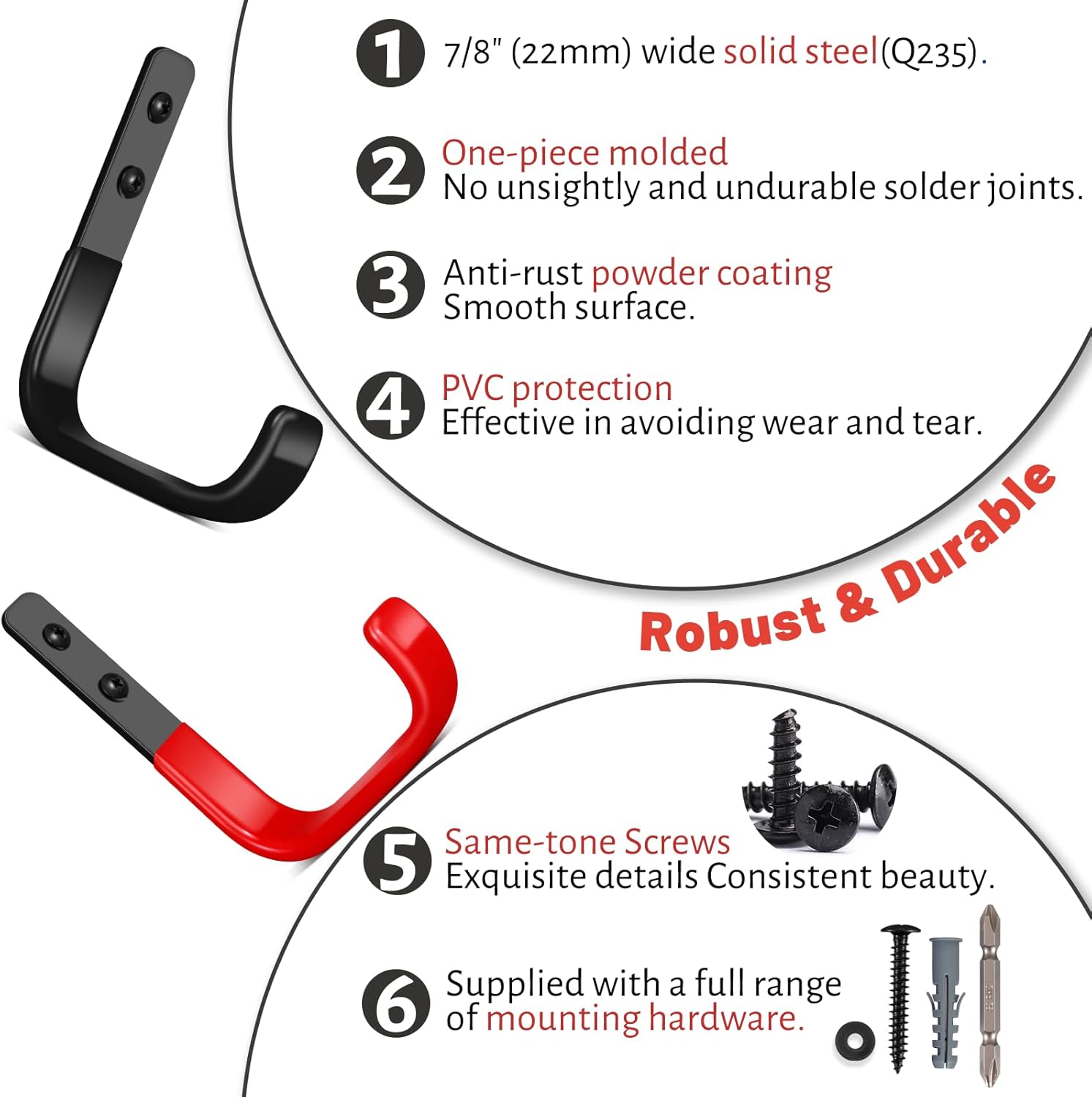Sunvfafa 6 Ganci da Muro Pesanti per Garage - immagine 4