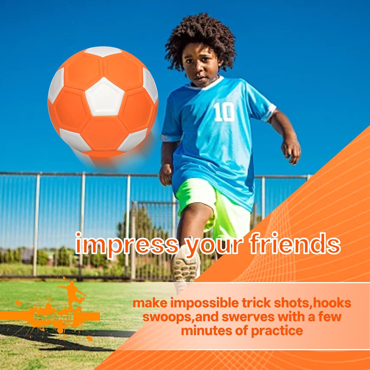 Kickerball - Pallone da Calcio Curva 20cm con Pompa - immagine 5