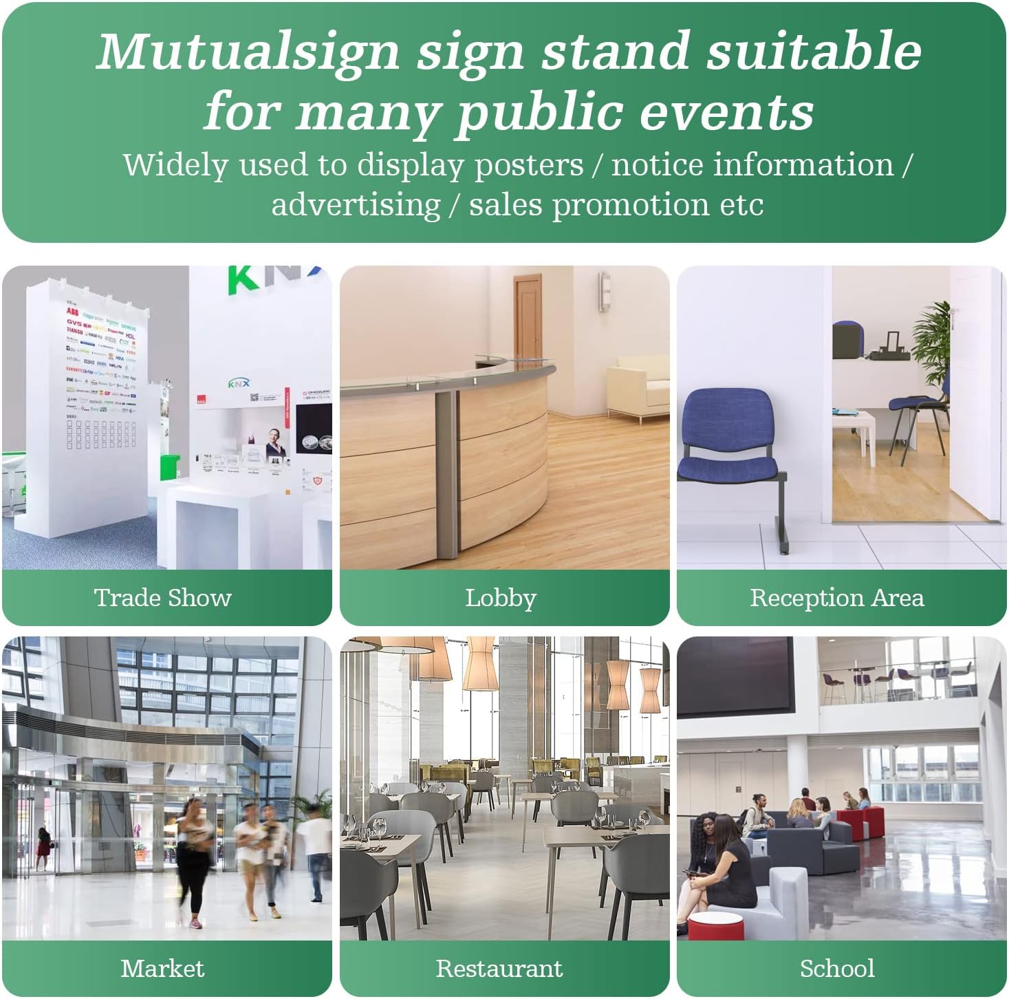 Supporto Espositore Regolabile per Poster (6 Pezzi), Nero A4 - immagine 7