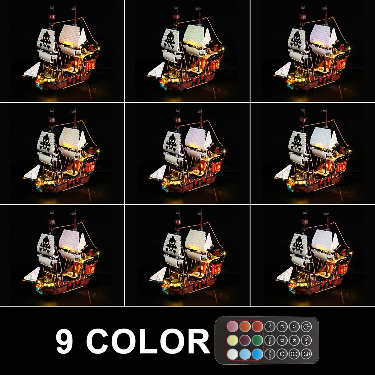 GEAMENT Set Luci LED (Telecomando) per LEGO Galeone Pirati - immagine 4