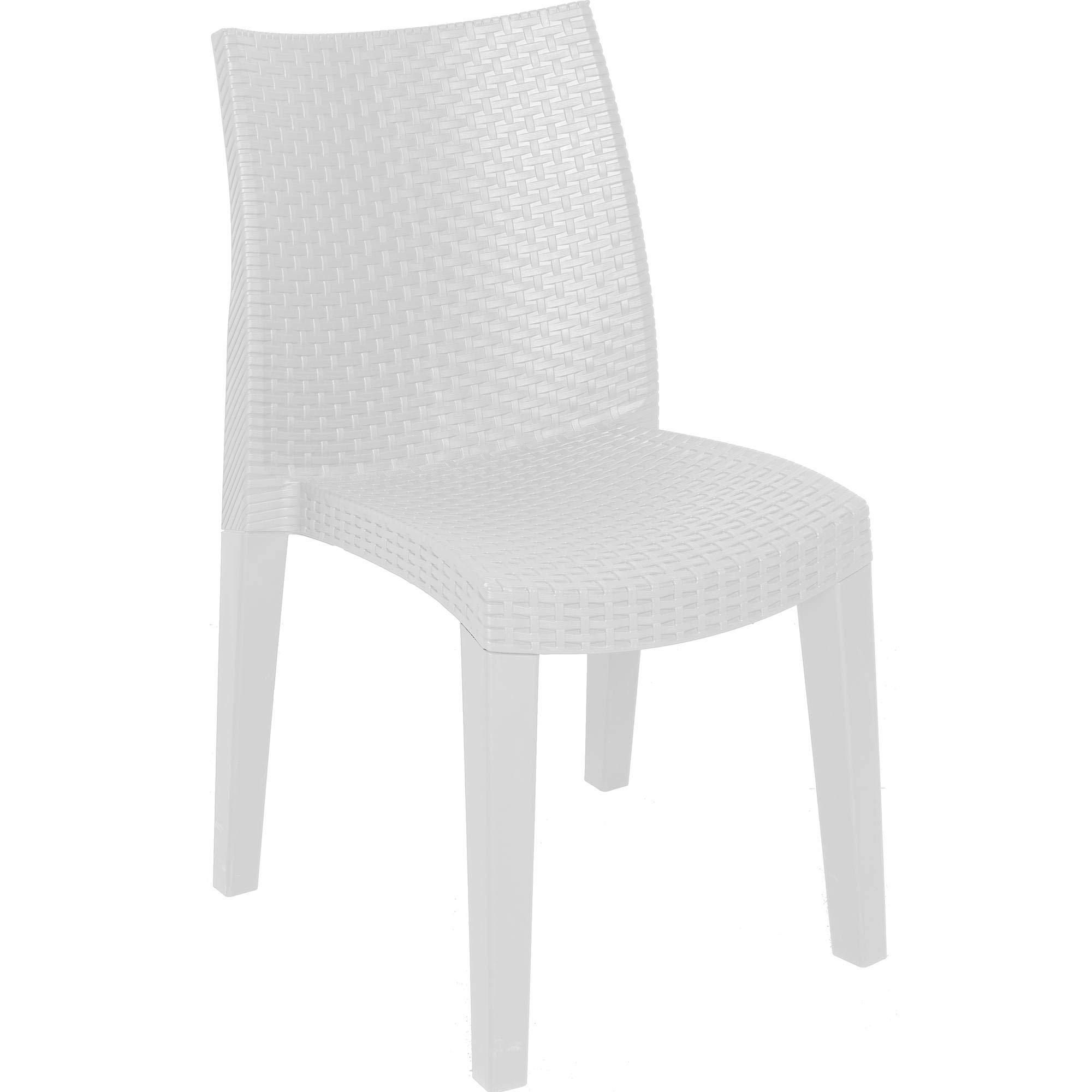 Dmora - Sedia da Esterno Trieste Effetto Rattan, Bianco