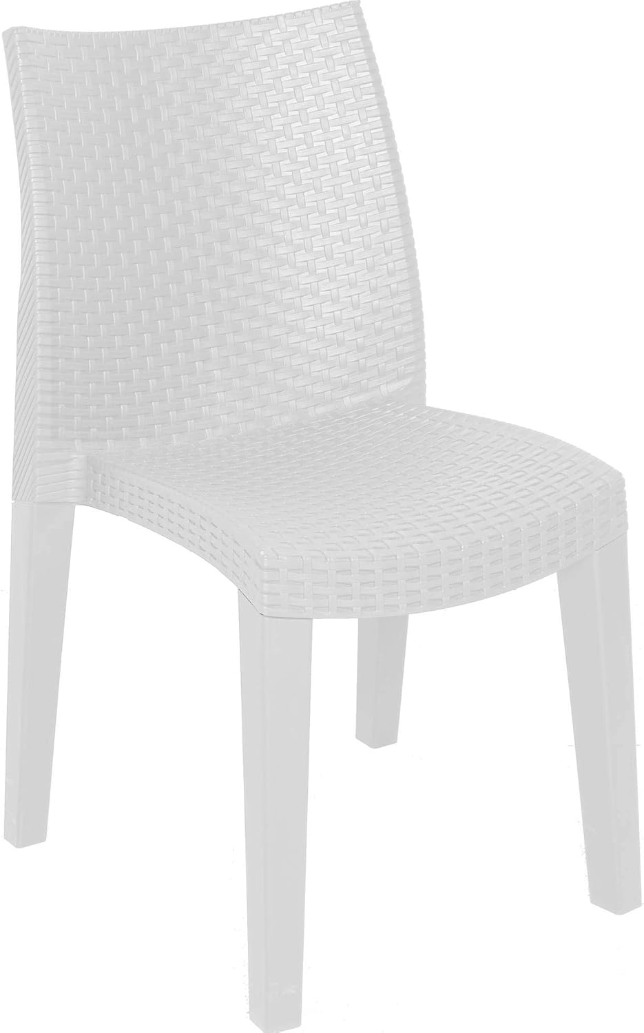 Dmora - Sedia da Esterno Trieste Effetto Rattan, Bianco - immagine 1