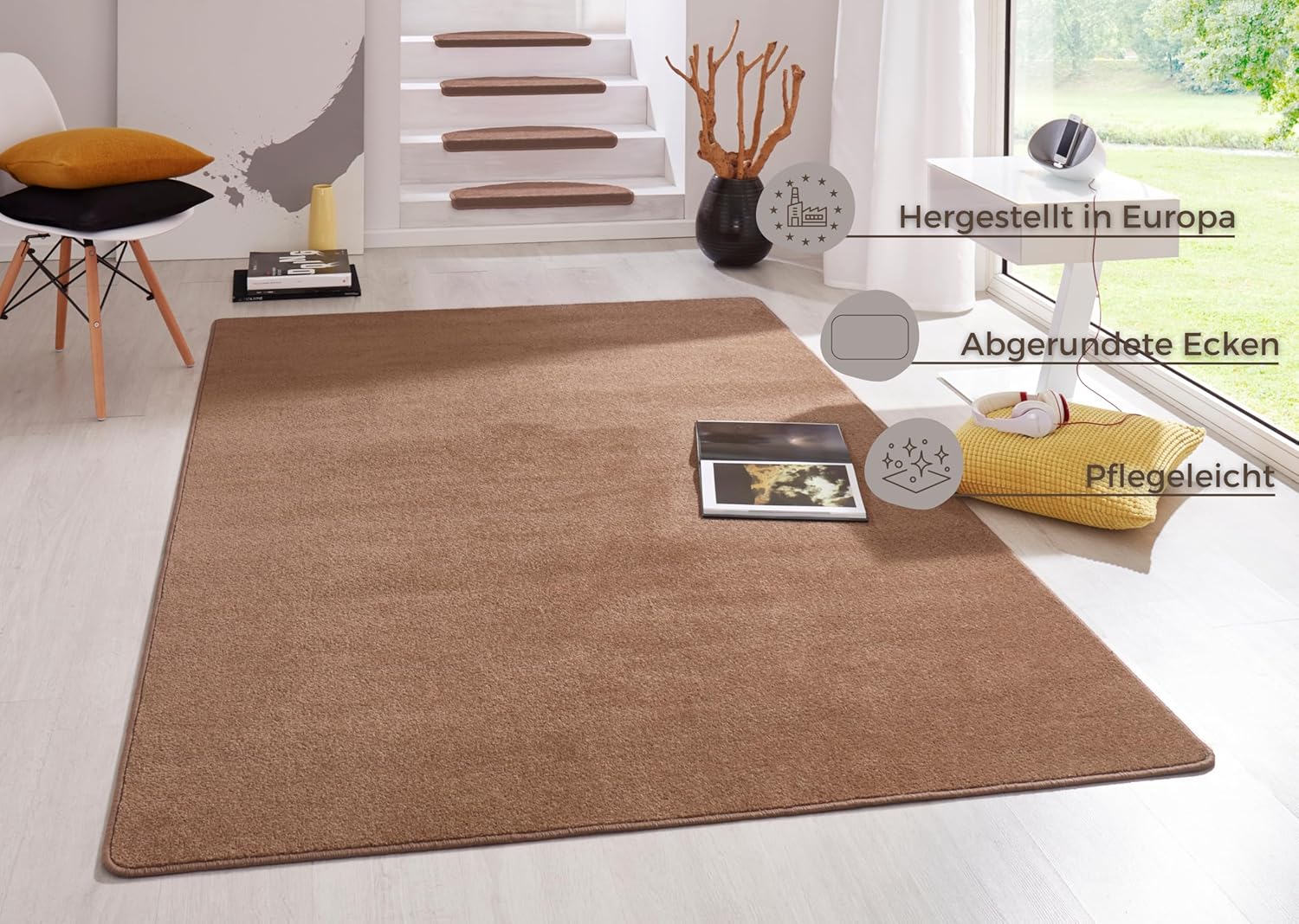Hanse Home Tappeto Fancy Velluto Marrone 133x195 cm - immagine 2