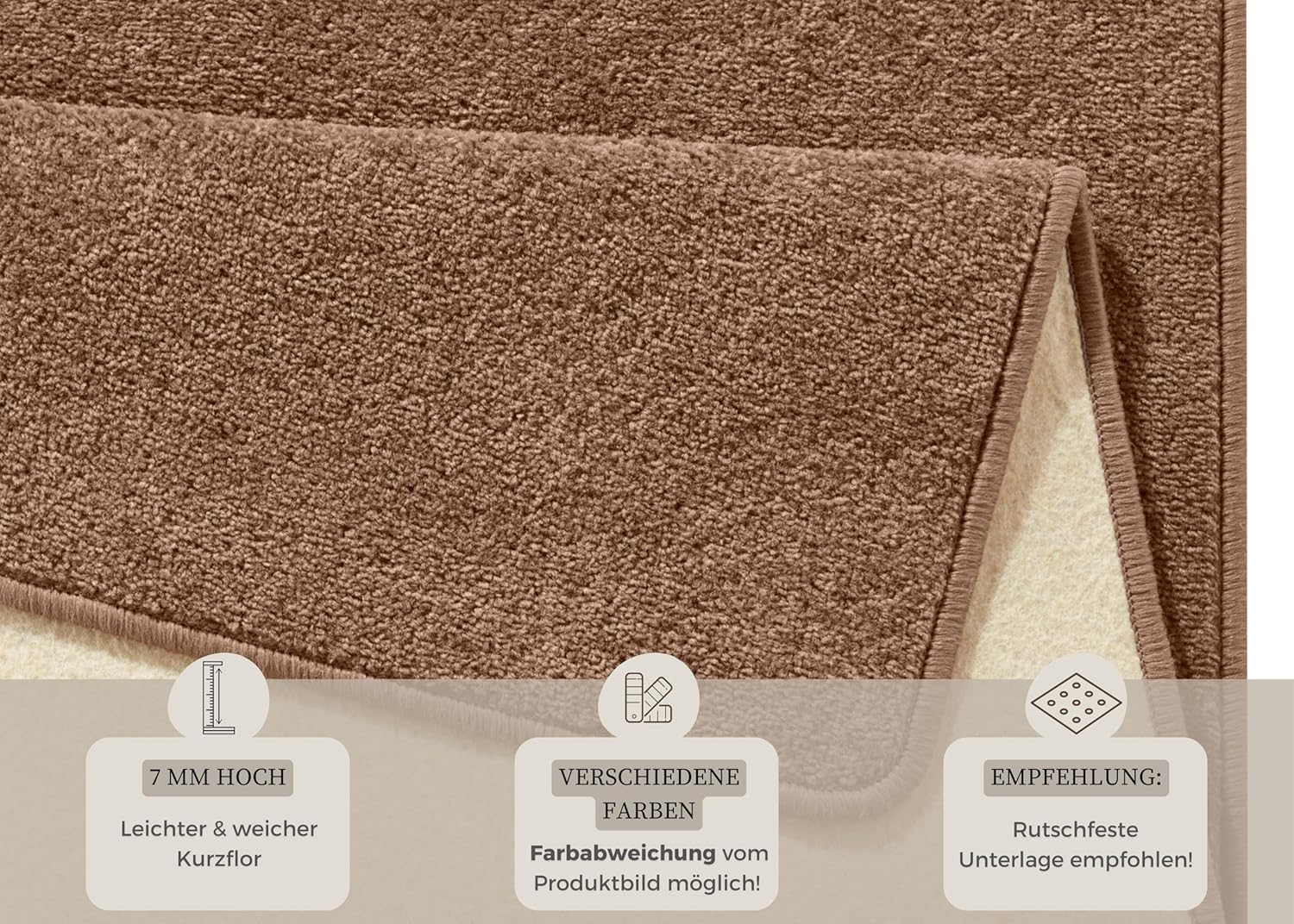 Hanse Home Tappeto Fancy Velluto Marrone 133x195 cm - immagine 3