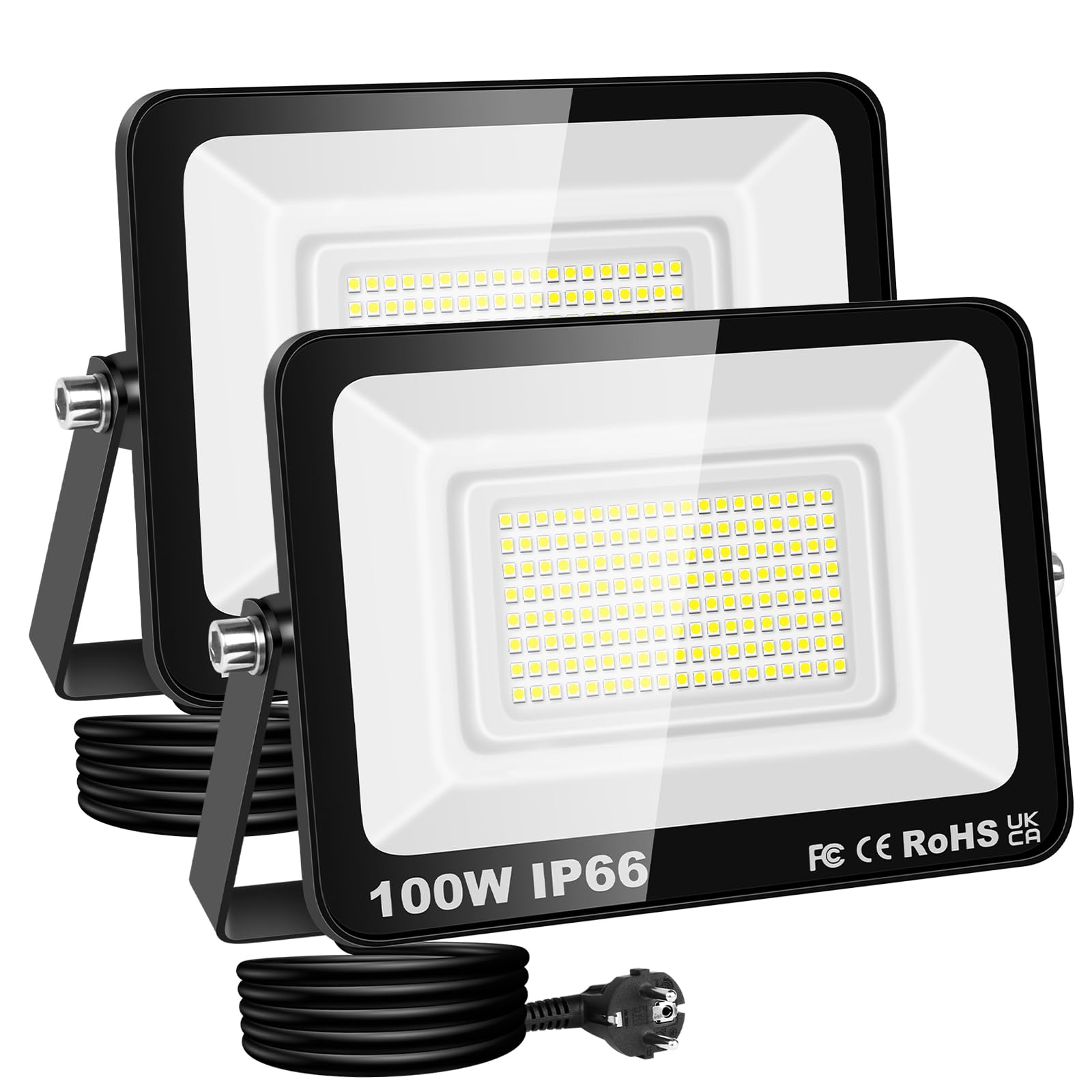 RIGIDON Faretto LED da Esterno con Spina 2x 100W