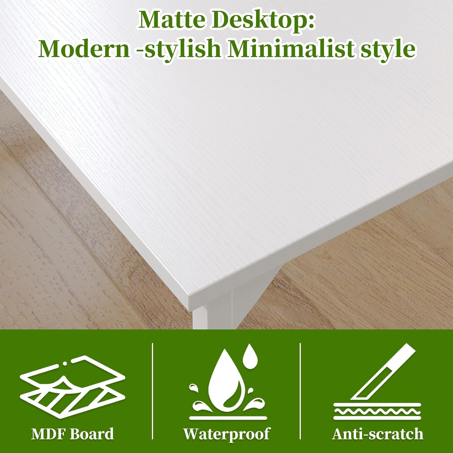 Grandder Scrivania Piccola Computer 100x48cm, Bianco - immagine 5