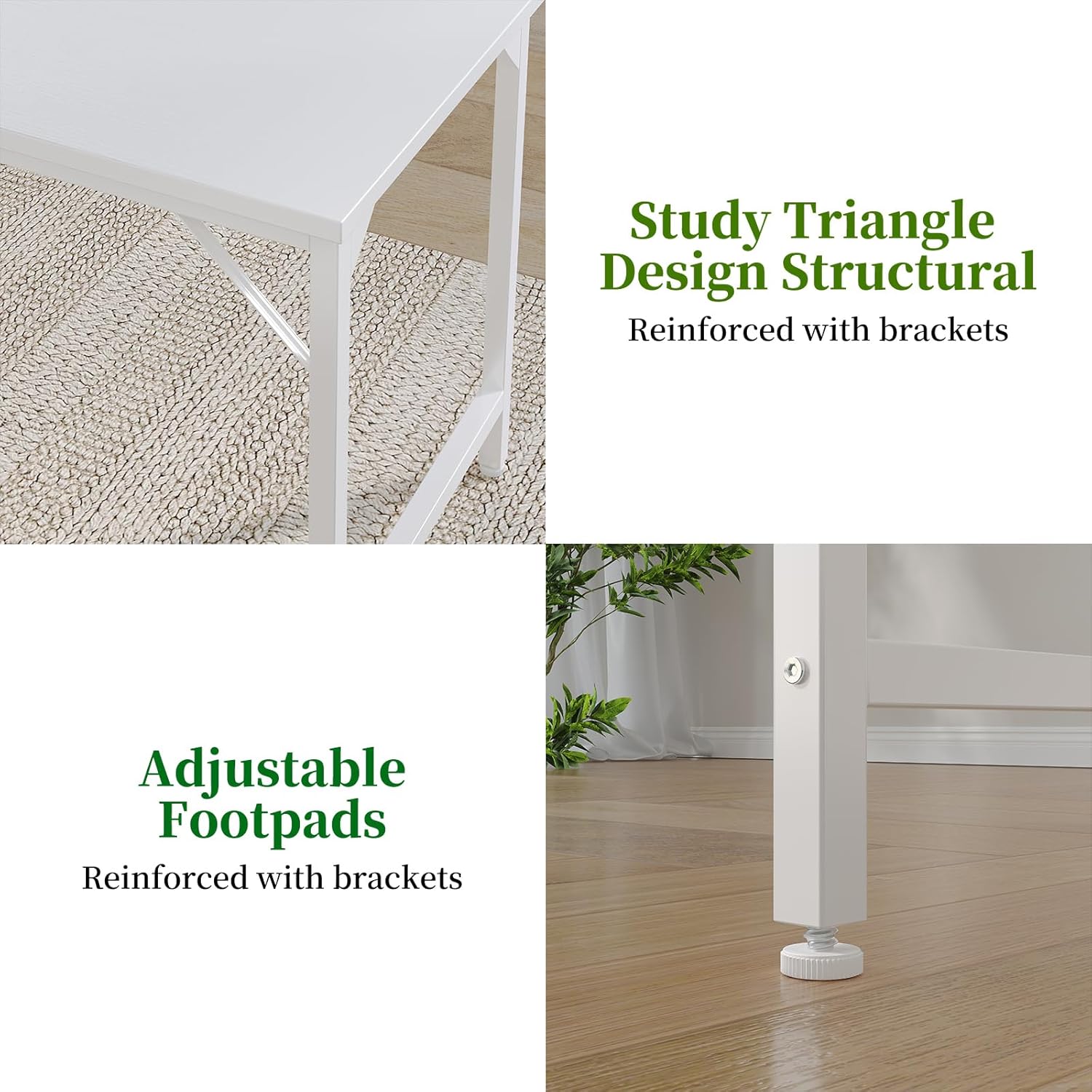 Grandder Scrivania Piccola Computer 100x48cm, Bianco - immagine 6