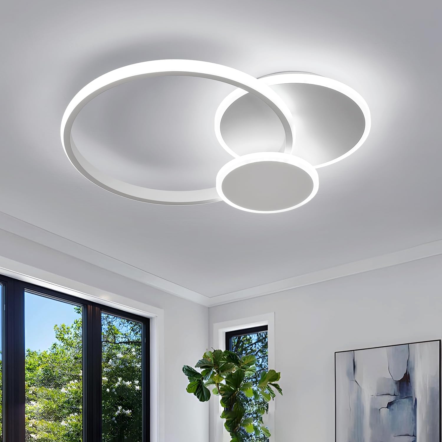 Fupe Plafoniera LED Soffitto 50W 5300LM a 3 Anelli - immagine 1