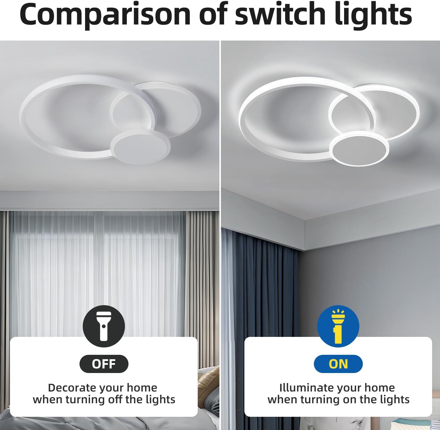 Fupe Plafoniera LED Soffitto 50W 5300LM a 3 Anelli - immagine 2