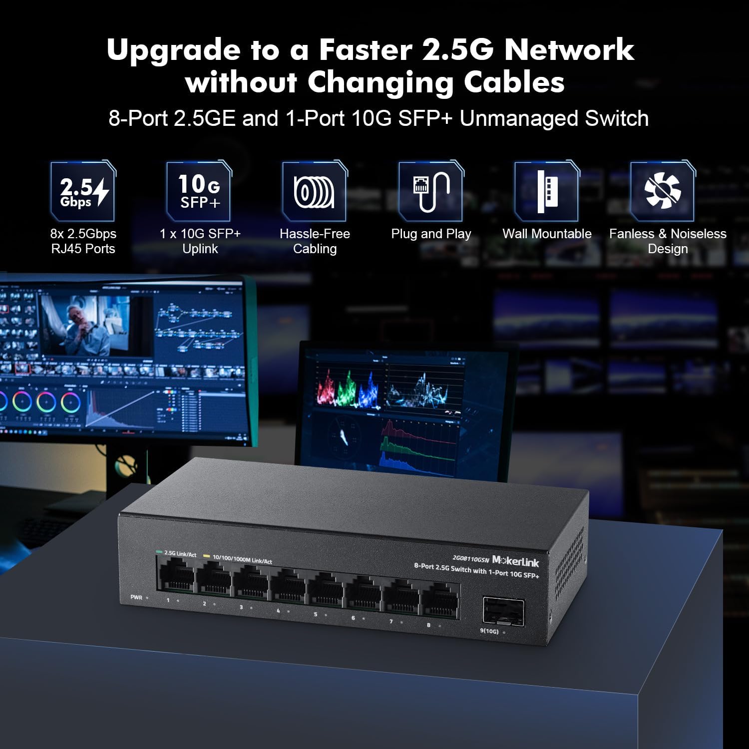 Mokerlink Commutatore Ethernet 8 Porte 2.5G - immagine 2