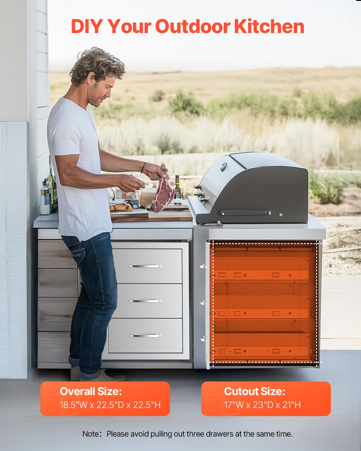 Vevor Cassetti Cucina da Esterno 470x570x570 mm - immagine 4