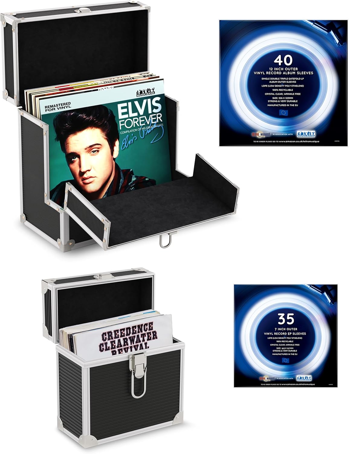 Retro musique Custodia Alluminio per Dischi Vinile 30,5cm - immagine 1