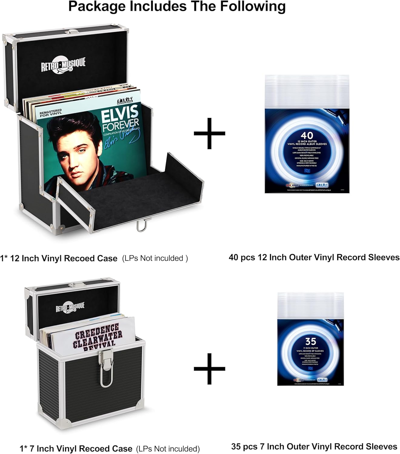 Retro musique Custodia Alluminio per Dischi Vinile 30,5cm - immagine 2