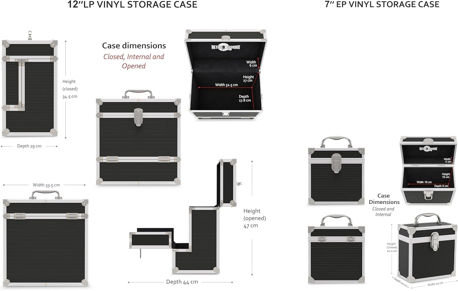 Retro musique Custodia Alluminio per Dischi Vinile 30,5cm - immagine 5