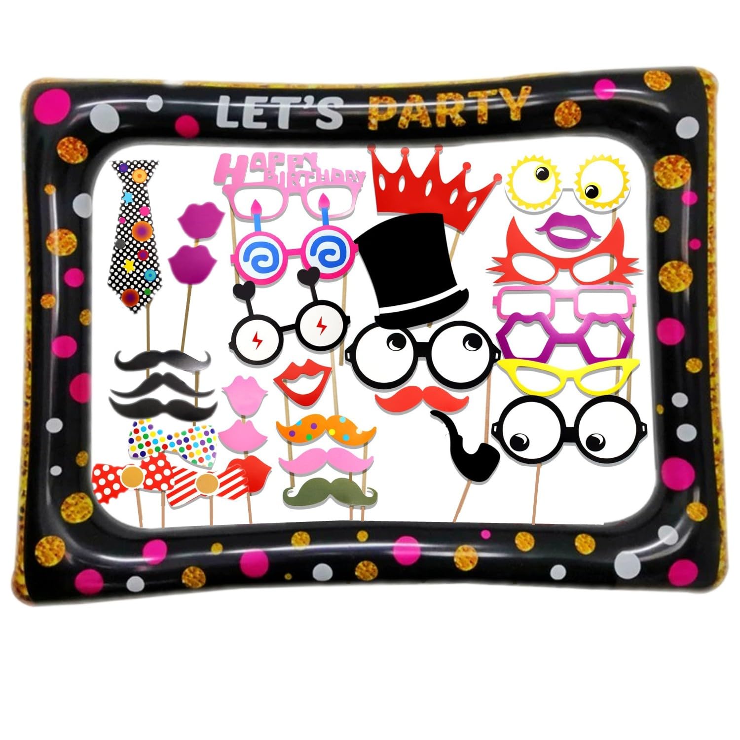 Jzk 32x Photo Booth Props con Cornice Grande