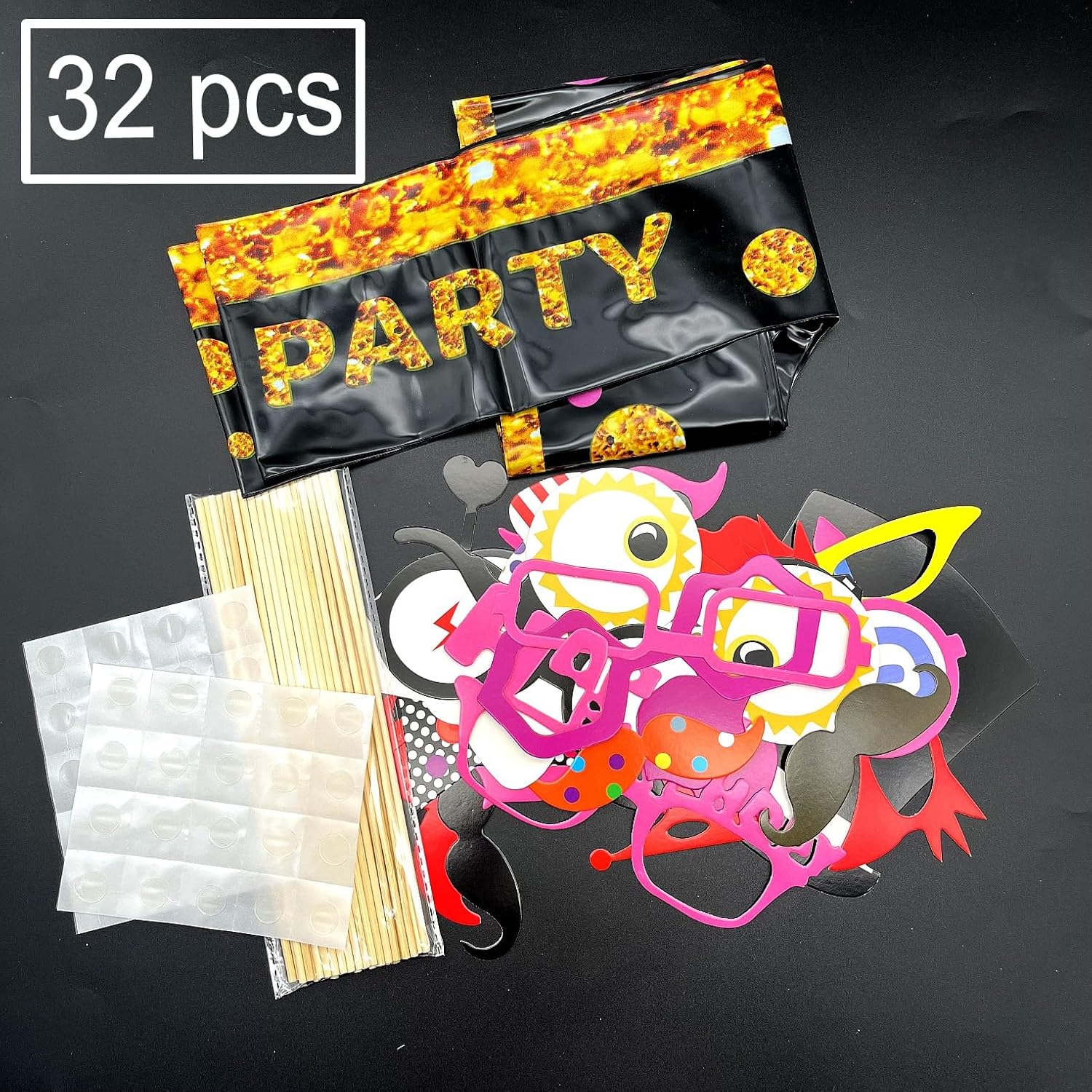 Jzk 32x Photo Booth Props con Cornice Grande - immagine 2