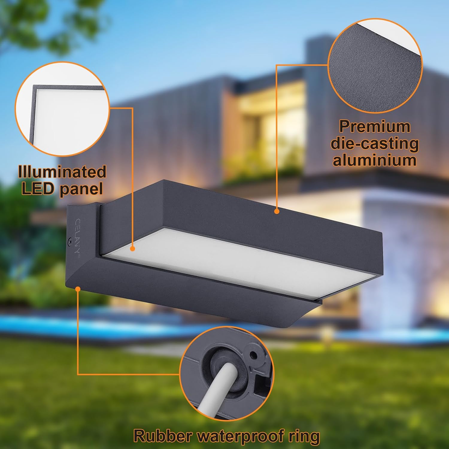 Lampada da Parete LED per Esterni IP65 Up Down Antracite - immagine 3