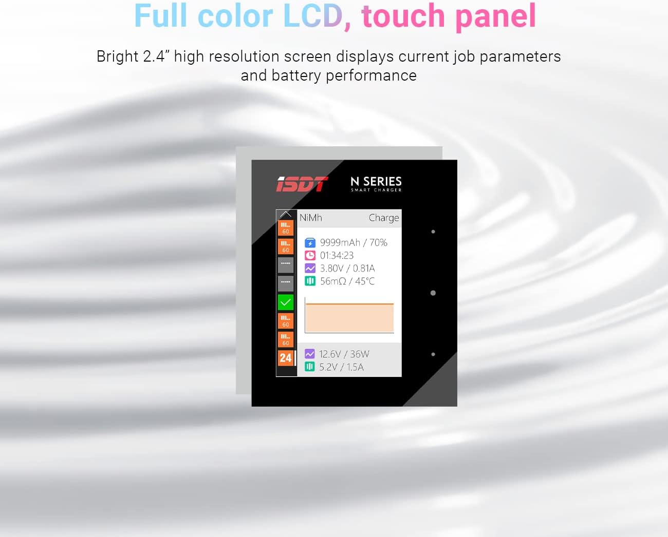 Isdt N8 Caricabatterie Rapido LCD per 8 Batterie - immagine 7