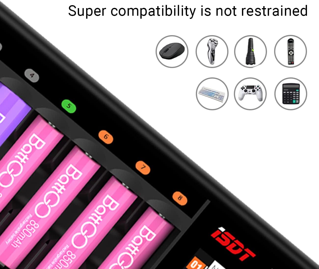 Isdt N8 Caricabatterie Rapido LCD per 8 Batterie - immagine 8