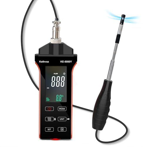 Kethvoz HVAC Anemometro Digitale a Filo Caldo KE-5000Y