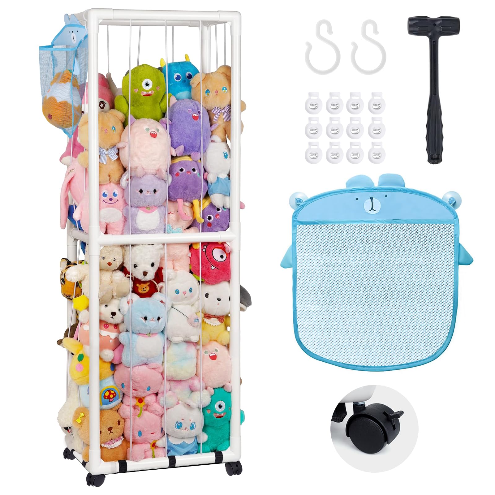 Porta Peluche Verticale con Ruote 60x35x160cm