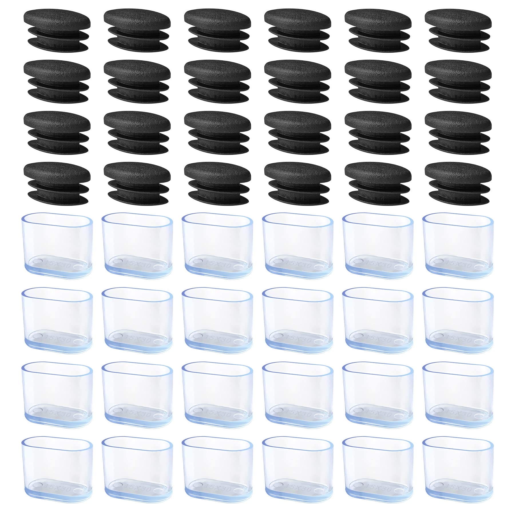 Gommini per Sedie Ovali - 48 Pezzi Tappi Silicone