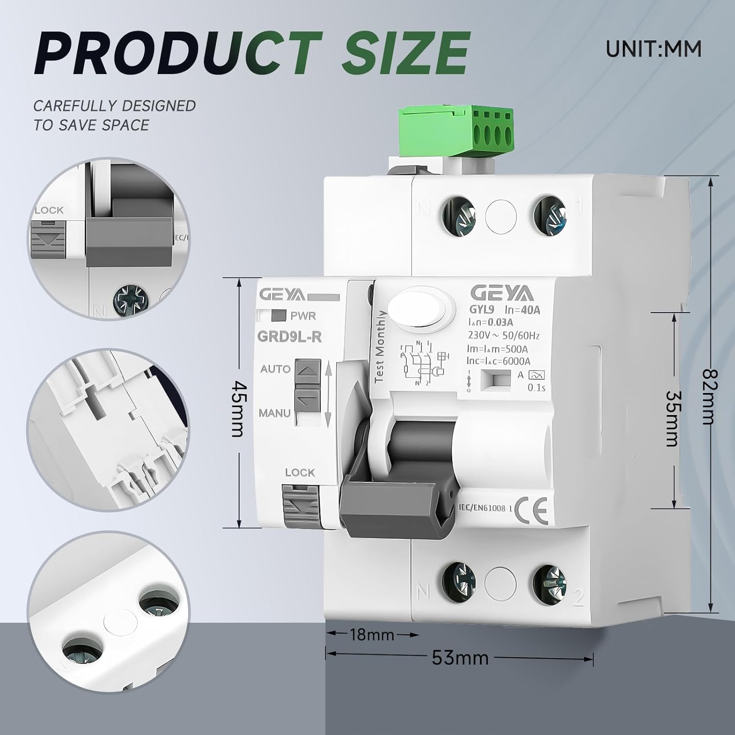 Interruttore Protezione Perdite 40A 30mA Tipo A - immagine 3