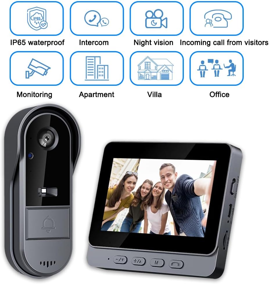 Videocitofono Campanello Wireless Esterno IP67 1080P - immagine 3
