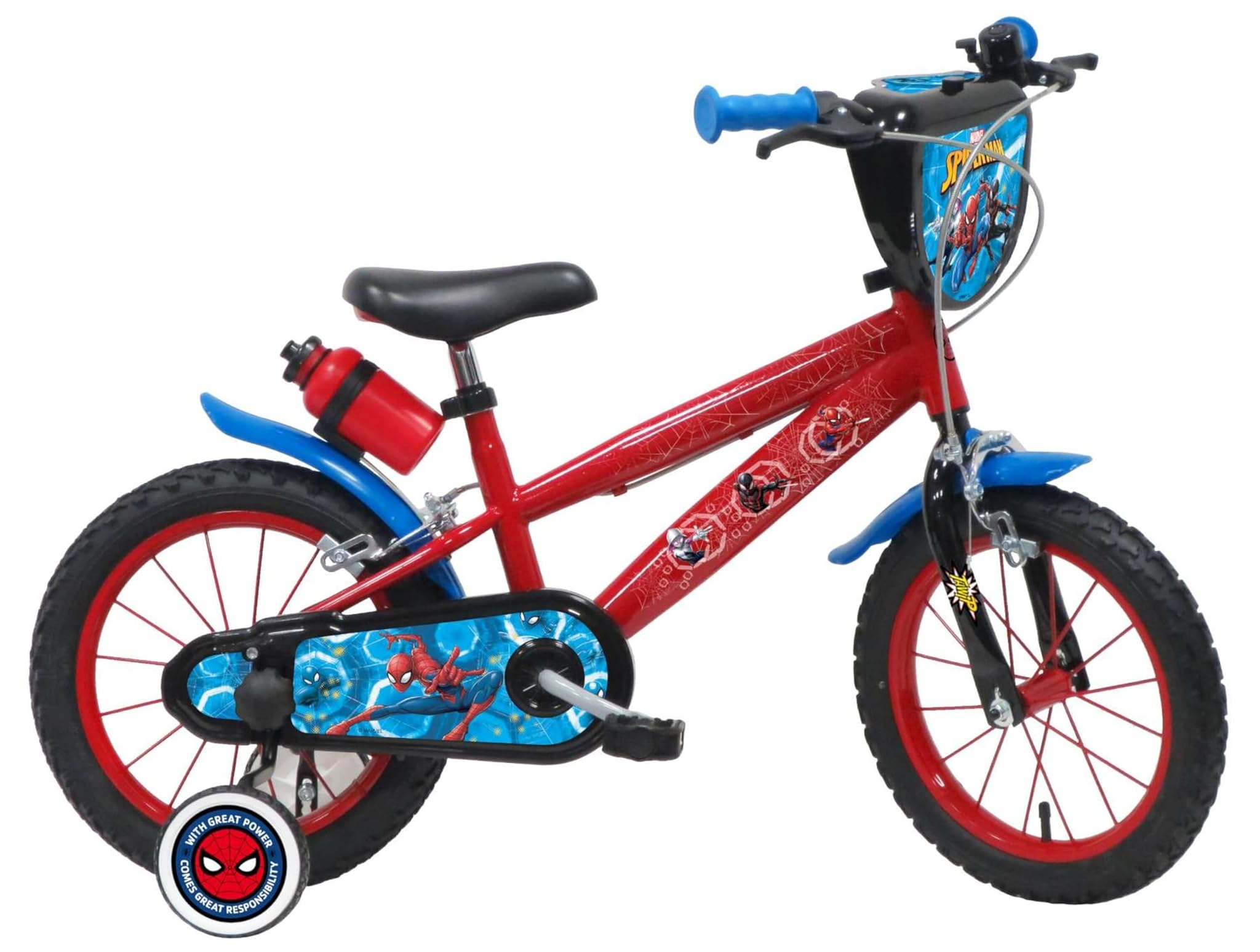 albri Bicicletta Spiderman 14 pollici, Rosso