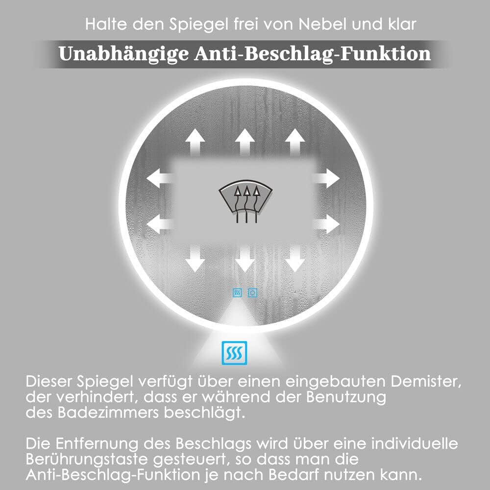 Specchio da Bagno Rotondo Illuminato 70cm - immagine 3