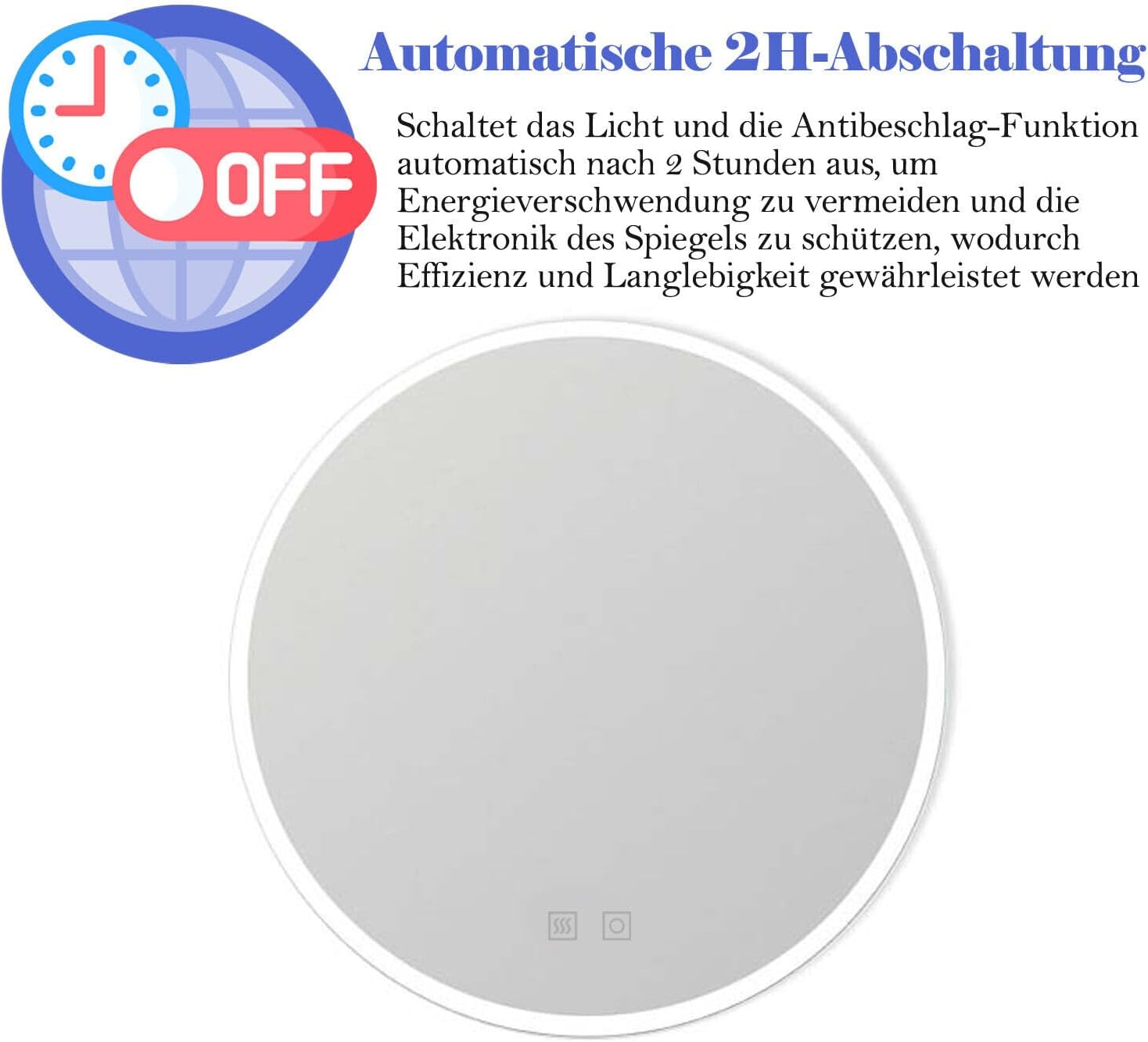 Specchio da Bagno Rotondo Illuminato 70cm - immagine 4