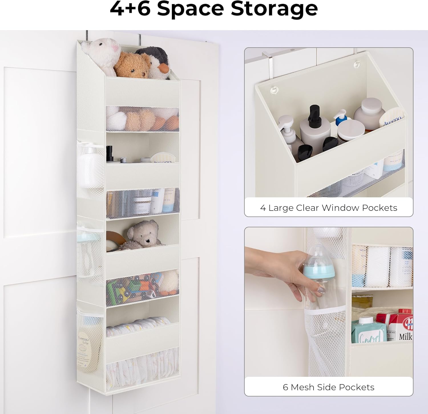 Granny Says Porta Oggetti da Appendere 4 Tasche, Beige - immagine 3