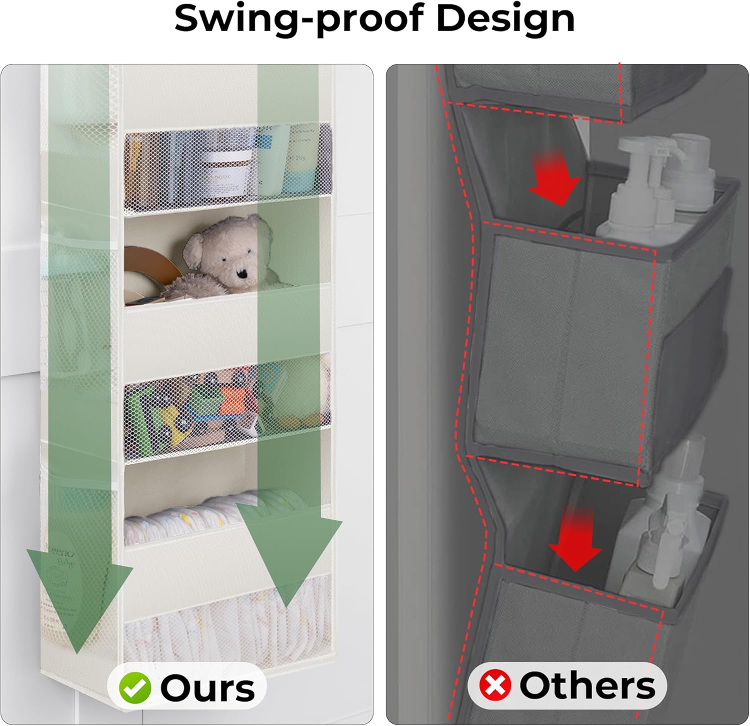 Granny Says Porta Oggetti da Appendere 4 Tasche, Beige - immagine 4