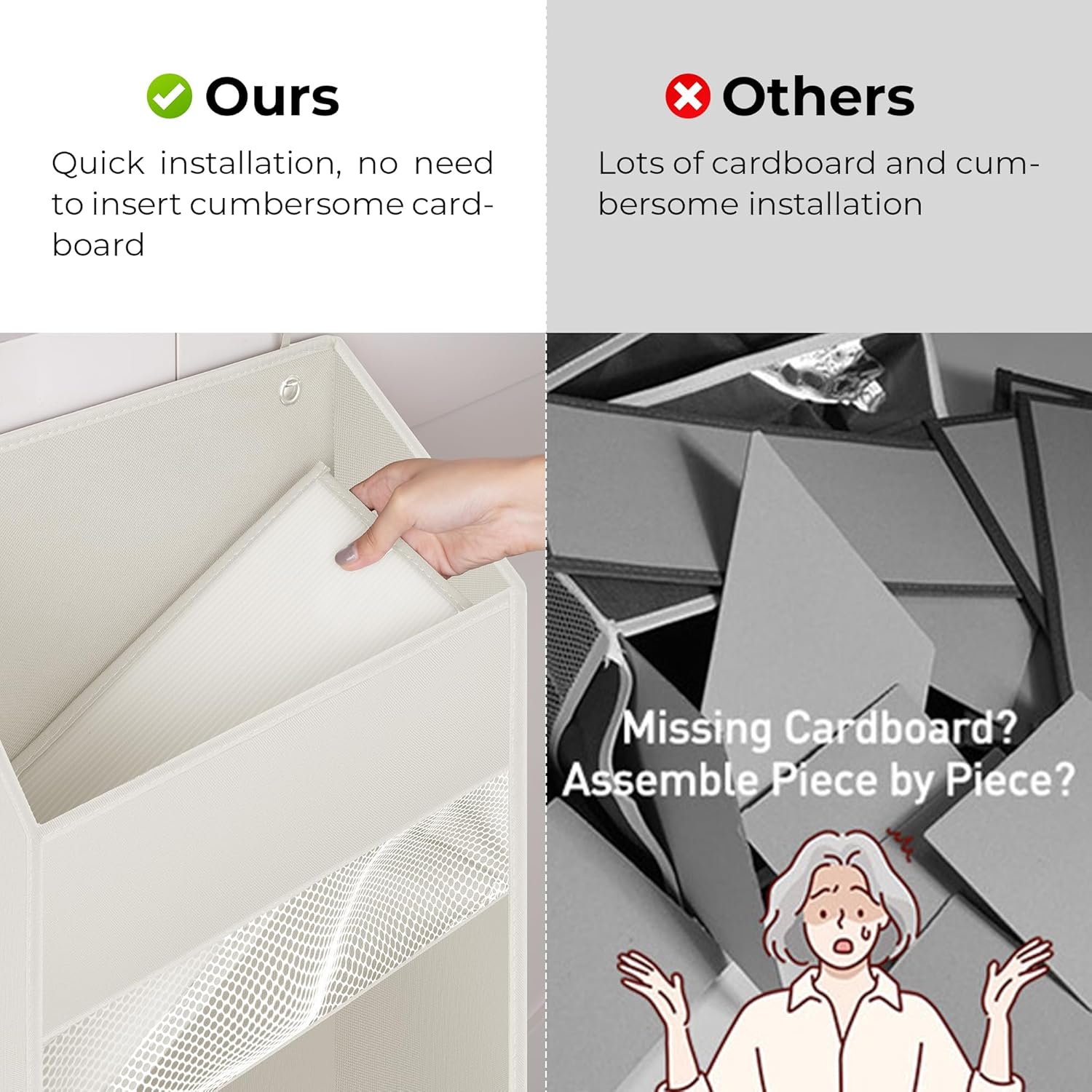 Granny Says Porta Oggetti da Appendere 4 Tasche, Beige - immagine 5