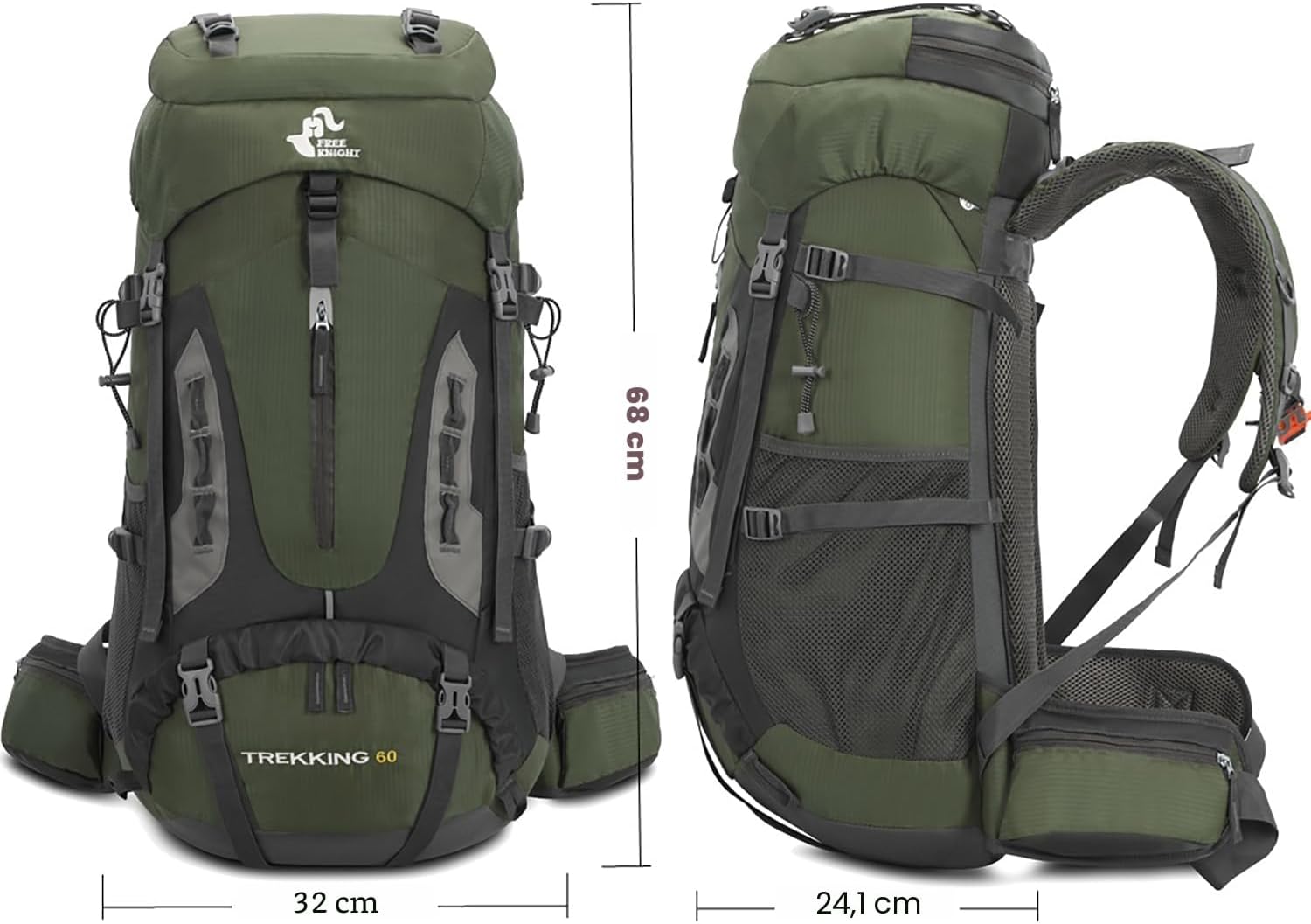 Bseash Zaino da Trekking Impermeabile 60L - immagine 2