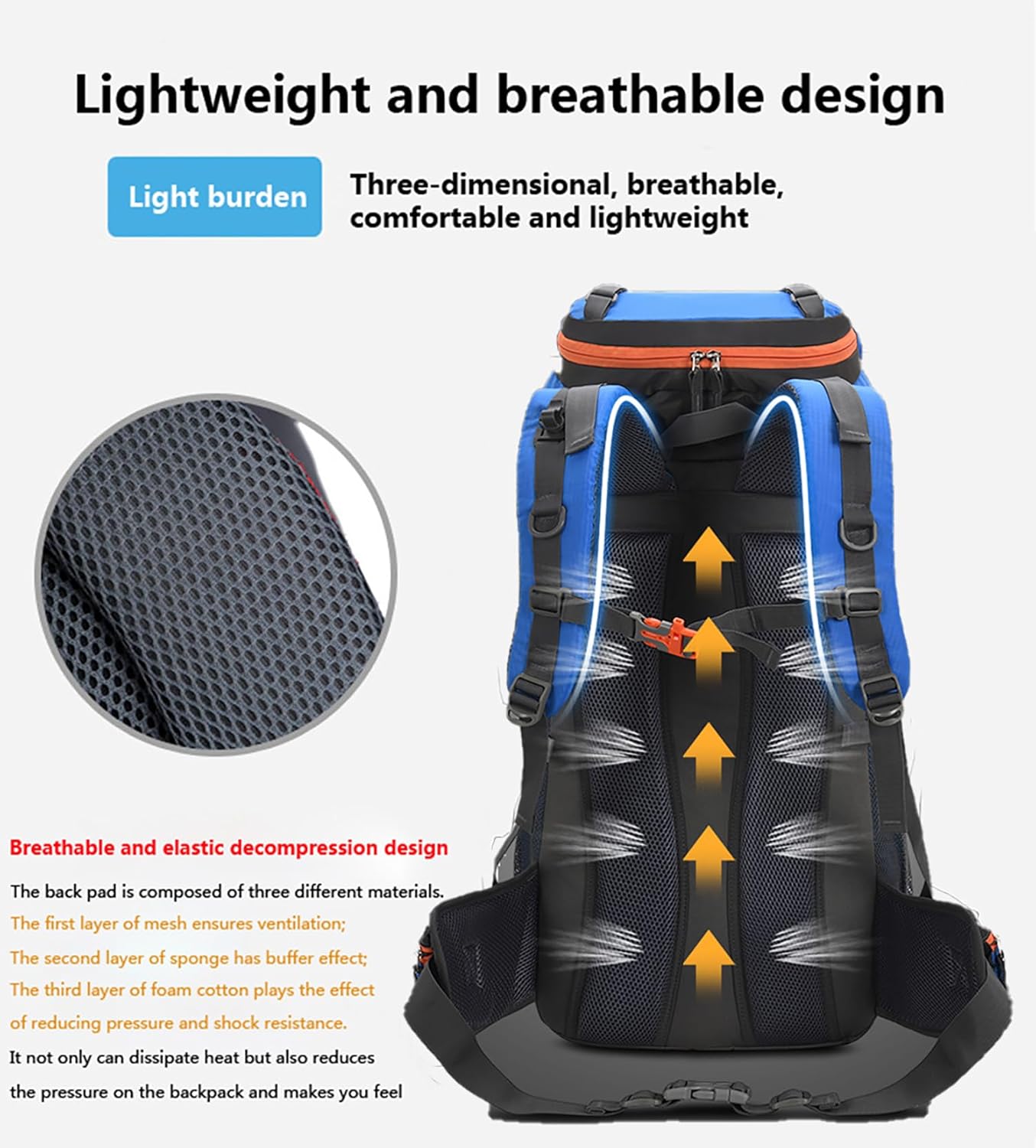 Bseash Zaino da Trekking Impermeabile 60L - immagine 7