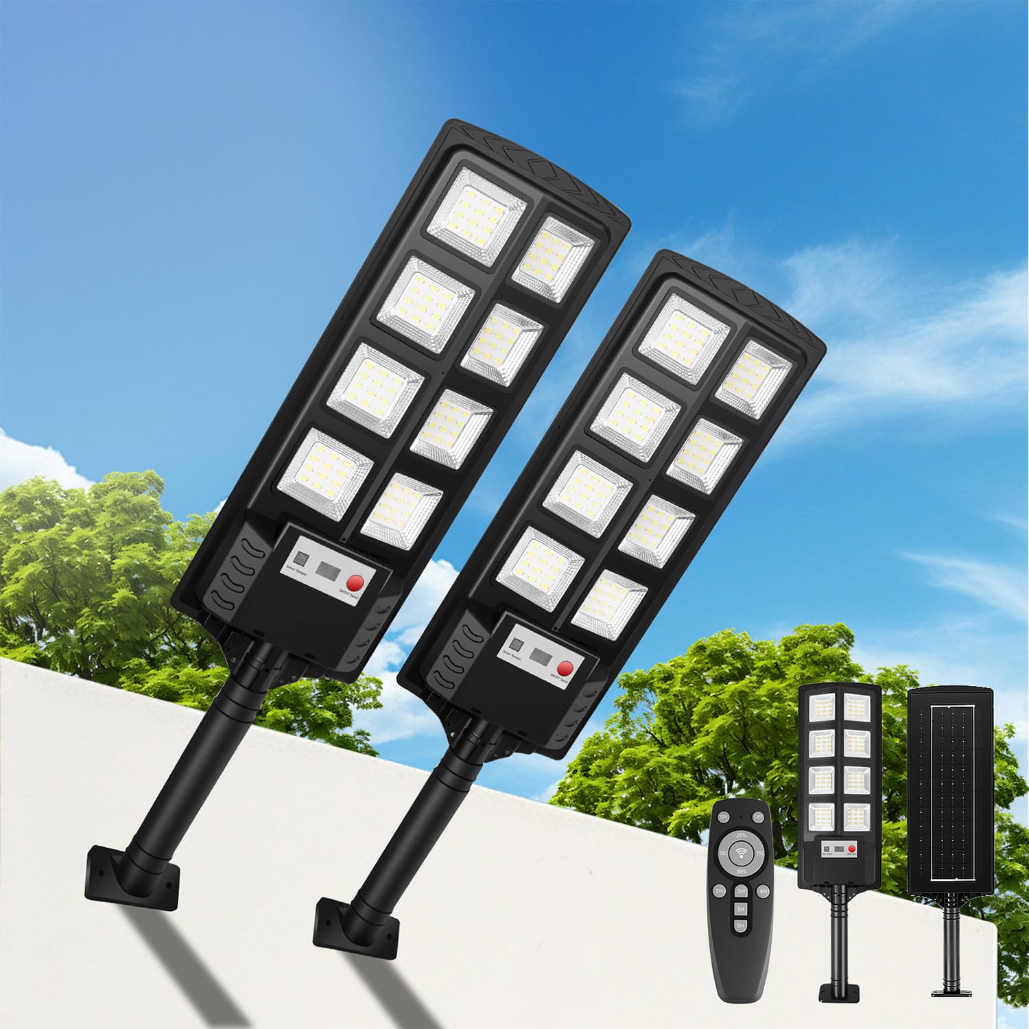 Lampione Solare LED Esterno 400W con Telecomando