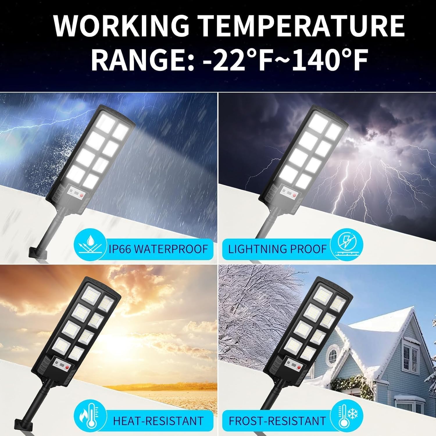 Lampione Solare LED Esterno 400W con Telecomando - immagine 5