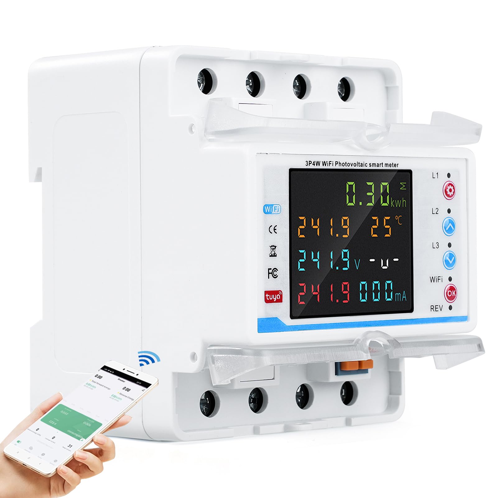 Contatore Energia Elettrica Trifase WiFi 100A 380V AC