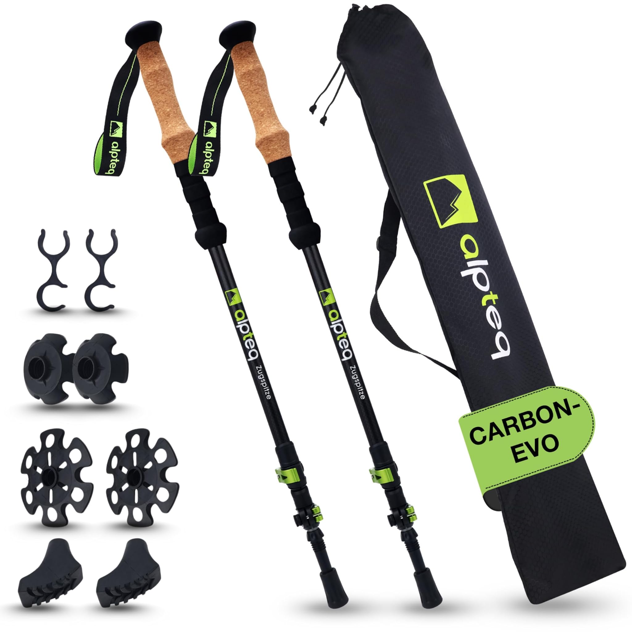 Alpteq® Bastoncini Trekking Telescopici Carbonio