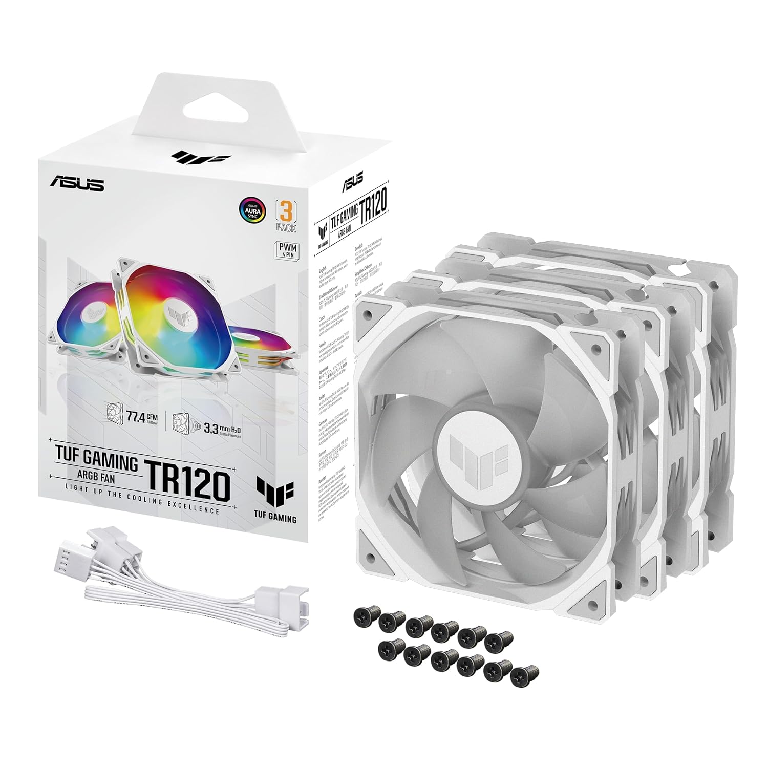 Asus TUF GAMING TR120 FAN ARGB WHITE 3 IN 1 - immagine 1