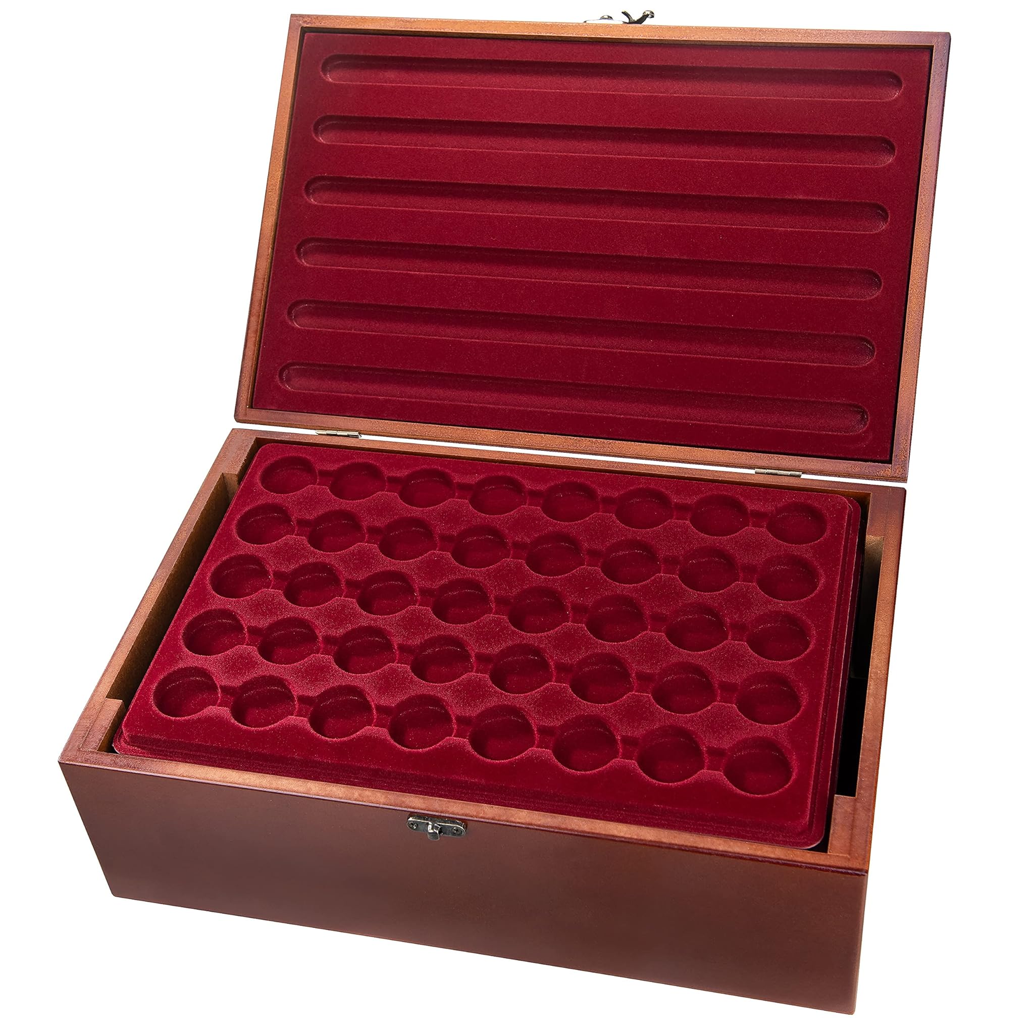 Mc.sammler Valigetta Portamonete in Legno - 400 Monete